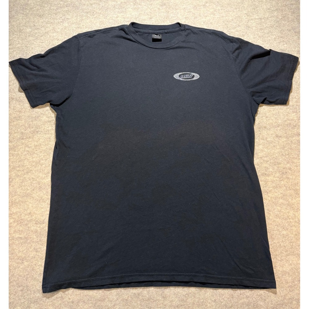 Oakley Mens 2XL Black Graphic Logo T-Shirt Regular Fit Short Sleeve Tee